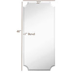 Large Beveled Scalloped Edge Full Length Wall Mirror (22" x 48")