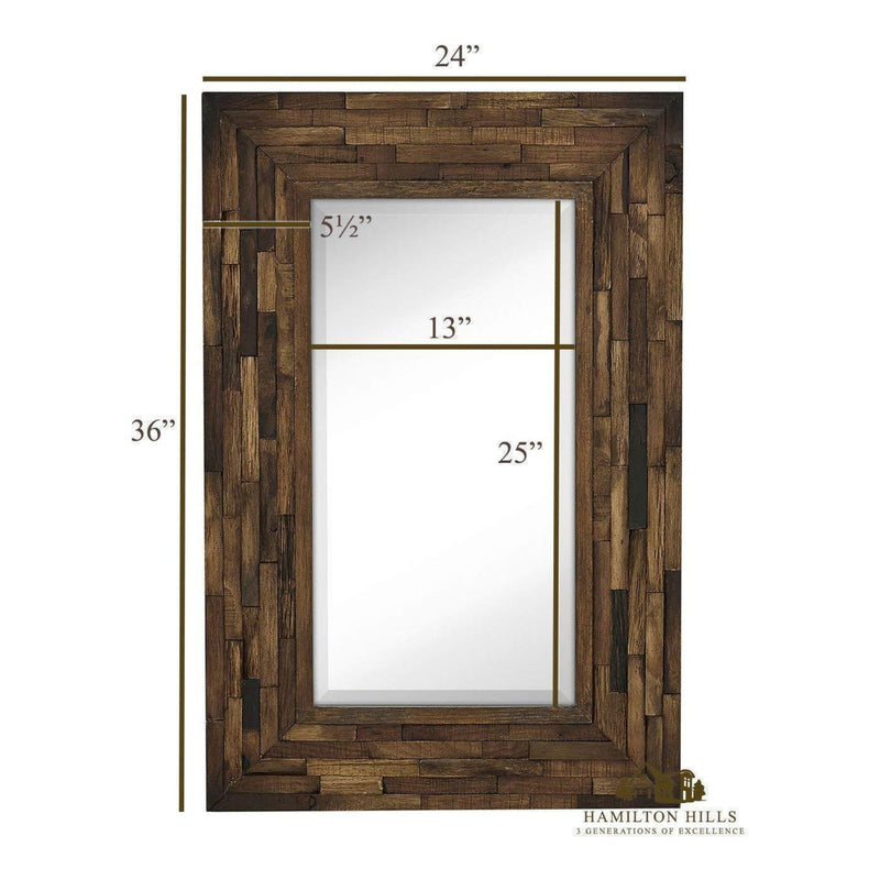 Rustic Natural Wood Framed Wall Mirror (24 x 36) – Hamilton Hills