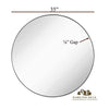 Contemporary Polished Metal Silver Circle Wall Mirror | Glass Panel Silver Framed (35" Round)