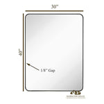 Contemporary Brushed Metal Wall Mirror (30inch x 40inch)