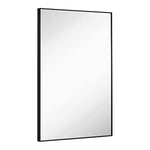 Black Brushed Metal Vanity Mirror Simple Edge Mirrors 24"x36"