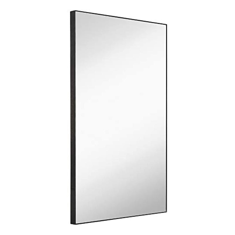 Contemporary Brushed Metal Wall Mirror (24" x 36")