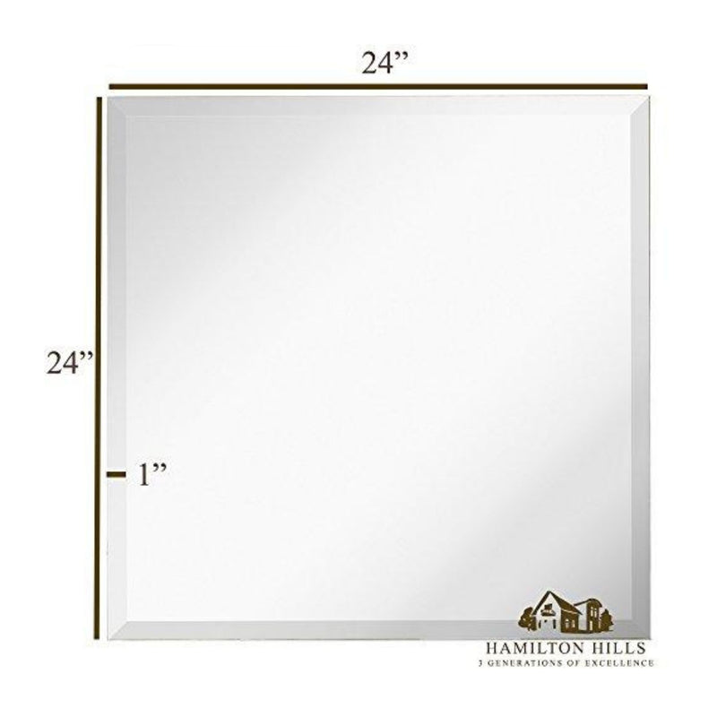Large Simple Square Mirror with 1 Inch Bevel