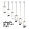 Polished Nickel Box Light Pendant LED Cage Lighting Hanging Fixture