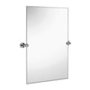 Large Pivot Rectangle Mirror with Polished Chrome Wall Anchors