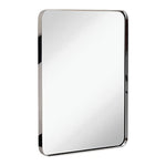 Contemporary Polished Metal Wall Mirror | Glass Panel Silver Framed (22" x 30")