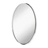 Contemporary Polished Metal Wall Mirror | Oval Polished Silver Framed (24" x 36")