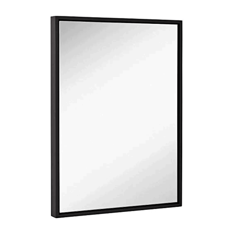 Clean Large Modern Black Frame Wall Mirror (16" x 24")
