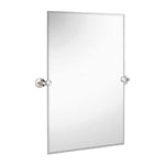 Large Pivot Rectangle Mirror with Brushed Chrome Wall Anchors 20" x 30" Inches﻿