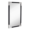24 x 36 Chrome Accented Black Frame Wall Mirror - Designer Vanity Hanging Mirror