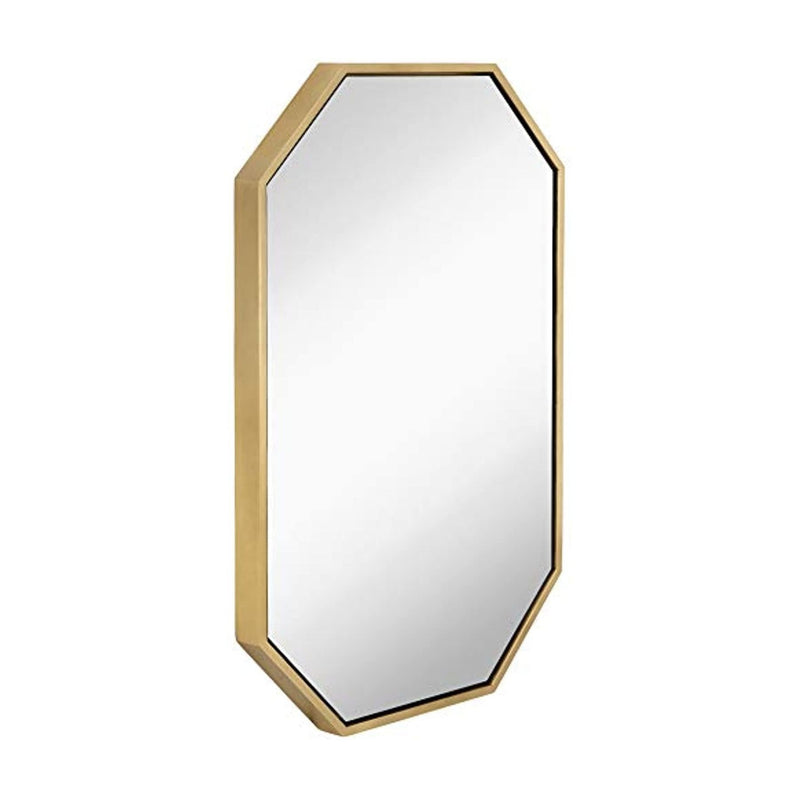 Modern Gold Leaf Frame Octagon Wall Mirror | 24" x 36"