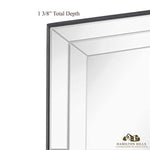 Large Flat Framed Wall Mirror with Double Mirror Edge Beveled Mirror Frame (24" x 36")