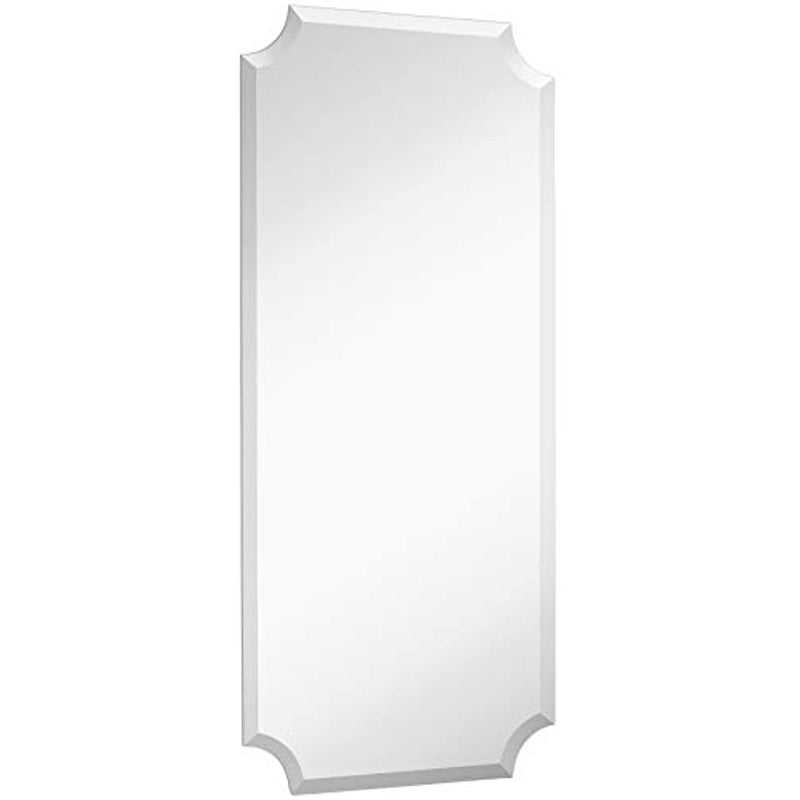 Large Beveled Scalloped Edge Full Length Wall Mirror (22" x 48")