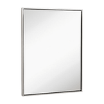 Clean Large Modern Brushed Stainless Steel Frame Wall Mirror