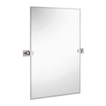 Large Squared Modern Pivot Rectangle Mirror with Brushed Chrome Wall Anchors 30" x 40" Inches