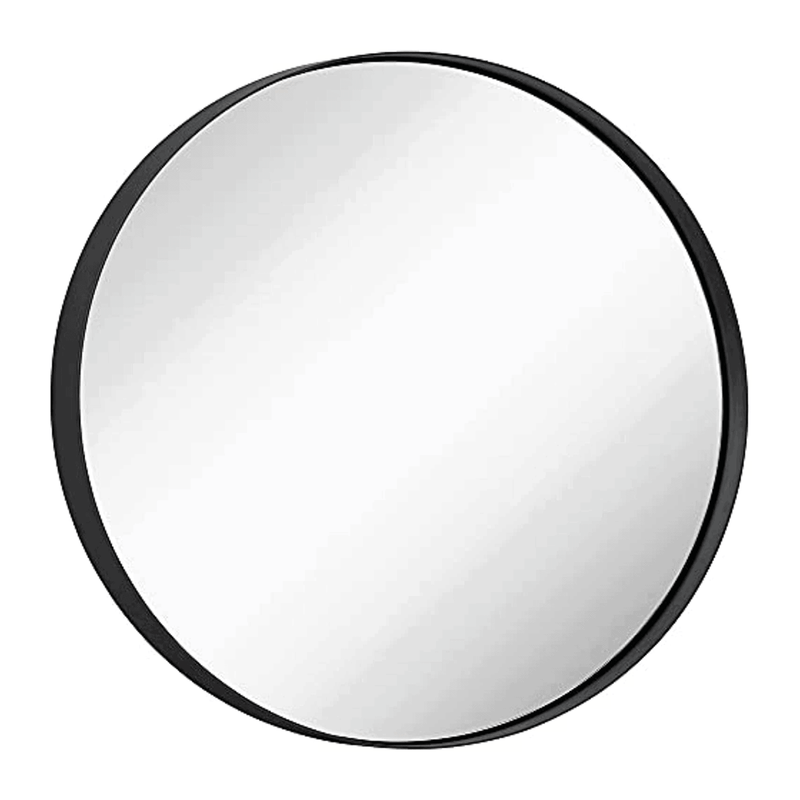 24" Bronze Circle Deep Set Metal Round Frame Mirror