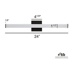 24" Thin Rectangular Bar Modern LED Vanity Light Black Bathroom Fixture