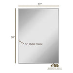 Silver Brushed Metal Vanity Mirror Simple Edge Mirrors 22"x30"