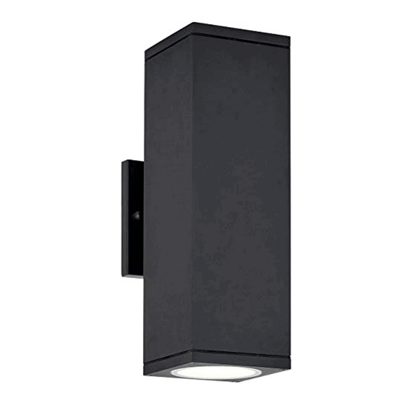 12" Dual Up and Down Outdoor Rectangular Black LED Wall Light Exterior Lighting