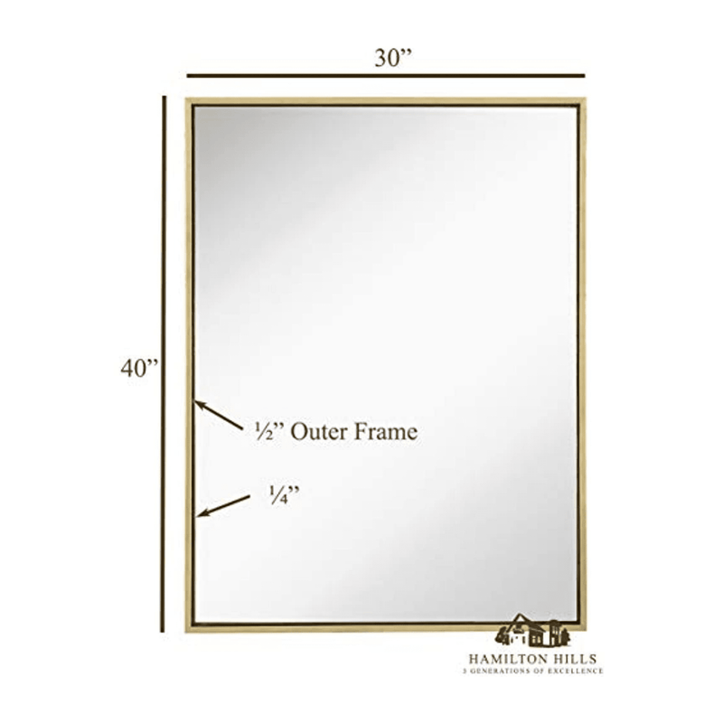 Clean Large Modern Gold Leaf Frame Wall Mirror 30" x 40"