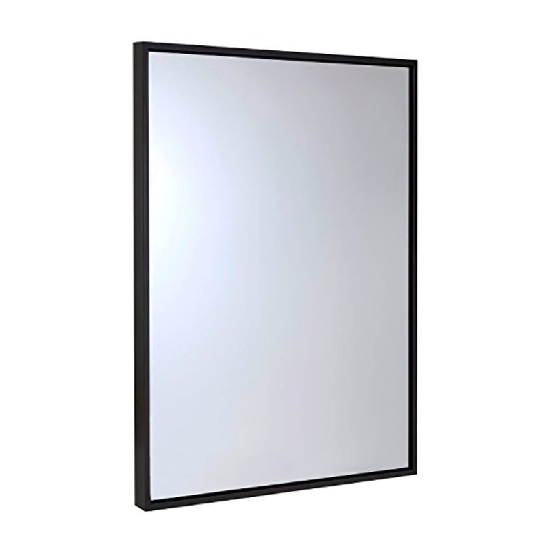 Framed Wall Mirror - 30 x 40 Inches Contemporary Large Rectangle Mirror with Floating Glass Panel and Wenge Wood-Look Frame