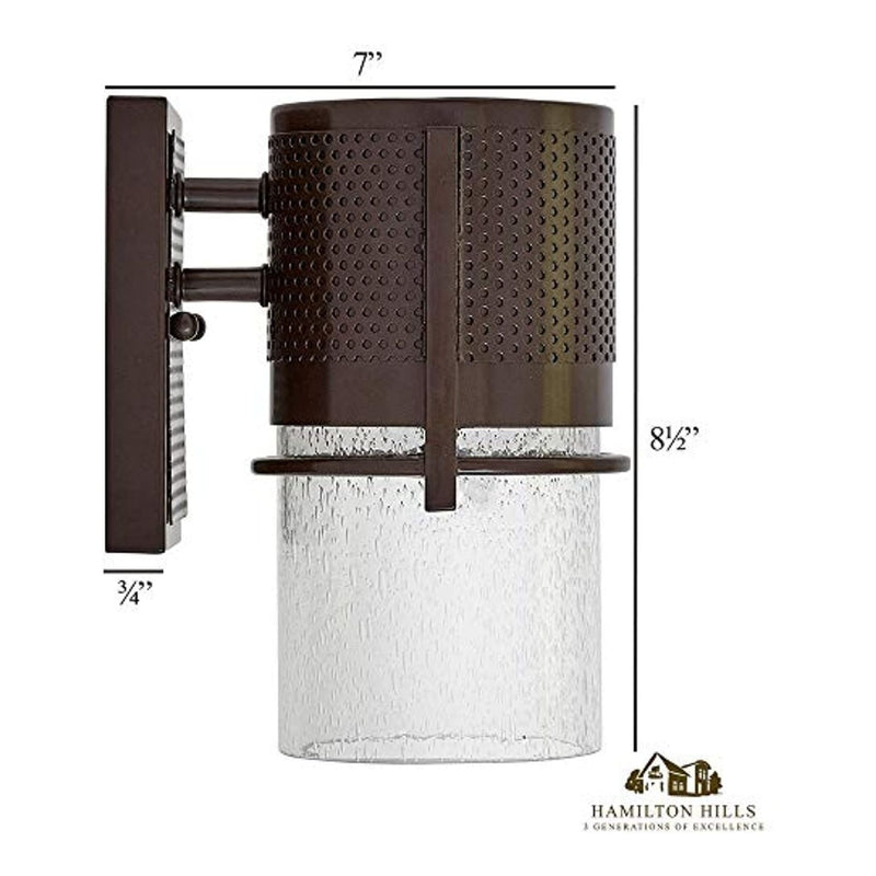 Bronze Outdoor Transitional Glass Wall Sconce