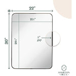 Contemporary Polished Metal Wall Mirror | Glass Panel Silver Framed (22" x 30")