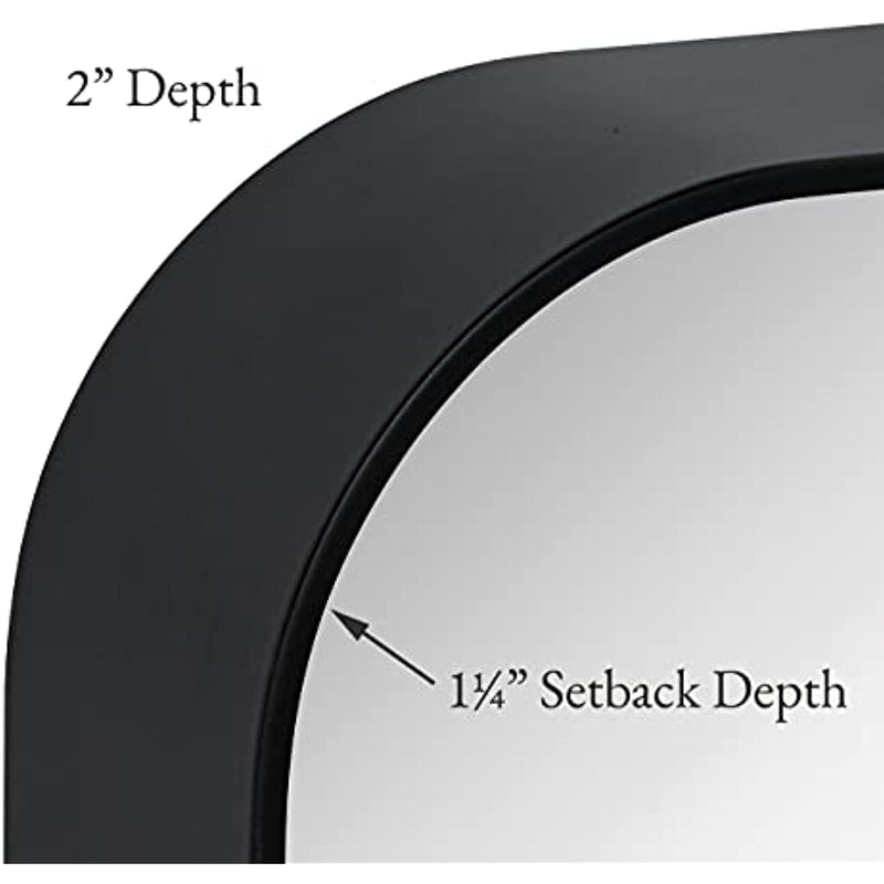 Contemporary Brushed Metal Wall Mirror (24" x 36", Matte Black)