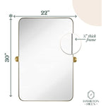 Gold Metal Surrounded Round Pivot Mirror 22" x 30