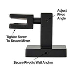 Square Black Pivot Mirror Hardware Tilting Anchors