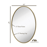 Clean Large Modern Oval Gold Leaf Frame Wall Mirror  24" x 36"
