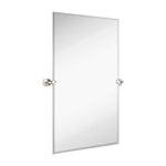 Large Tilting Pivot Rectangle Mirror with Brushed Chrome Wall Anchors 24" x 36"