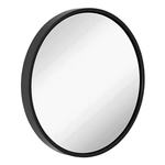 24" Floating Black Circle Wall Mirror