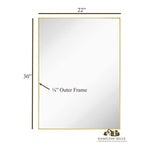 Gold Brushed Metal Vanity Mirror Simple Edge Mirrors 22"x30"