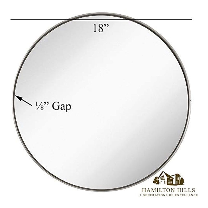 Contemporary Brushed Metal Silver Wall Mirror (18" Round)
