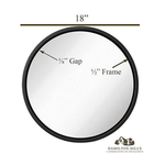 Clean Large Modern 18" Black Circle Frame Wall Mirror