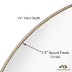 Contemporary Thin Natural Wood Edge Circular Wall Mirror