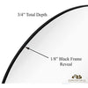 Contemporary Thin Black Edge Circular Wall Mirror (24" Round)