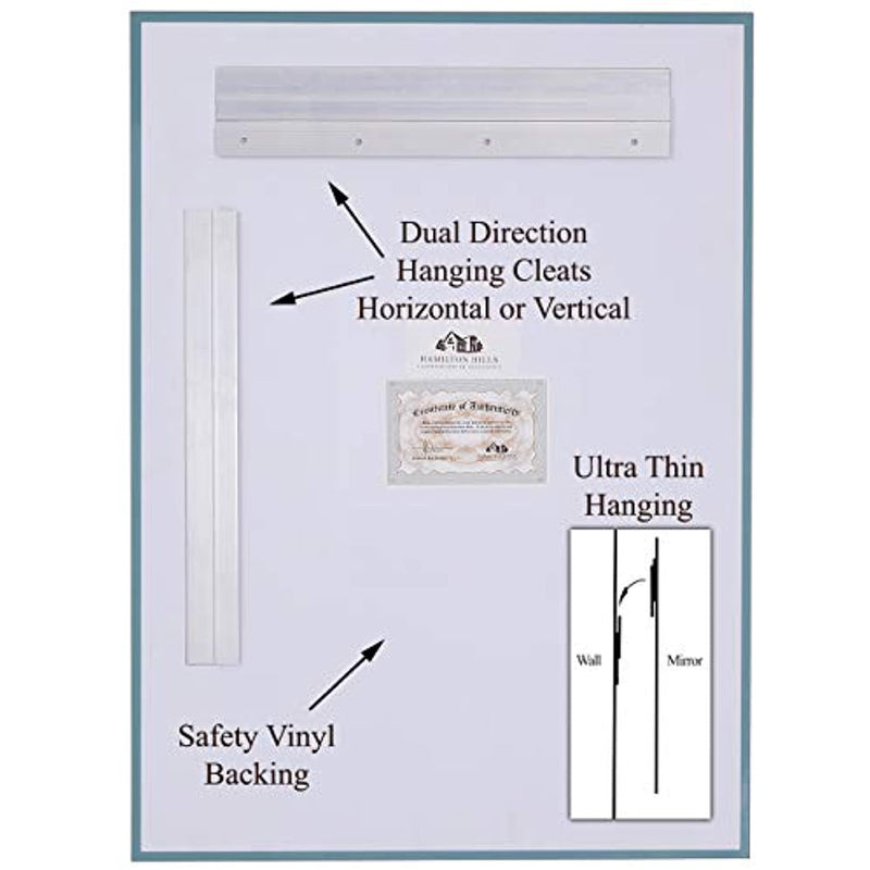 Large Rectangular Silver Mirror- Ultra Thin, Lightweight with Polished Beveled Mirror Edges (30"x40")