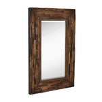 Rustic Natural Wood Framed Wall Mirror (24" x 36")