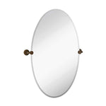 Large Pivot Oval Mirror with Oil Rubbed Bronze Wall Anchors 24" x 36" Inches