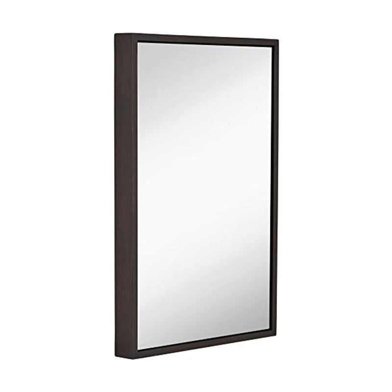 Clean Large Modern Wenge Frame Wall Mirror 16" x 24"