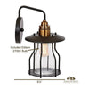 Vintage Wire Caged Glass Outdoor Wall Sconce Light