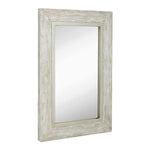 Large White Washed Framed Mirror (24" x 36")