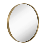 18" Gold Circle Deep Set Metal Round Frame Mirror Contemporary Gold Wall Mirror
