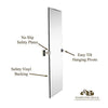 Squared Modern Pivot Rectangle Mirror with Polished Chrome Wall Anchors 24" x 36"