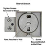 Square Polished Silver Pivot Mirror Hardware Tilting Anchors