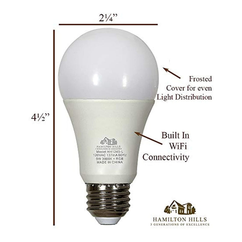 LED Multi Color Smart Bulb - A19 E26 Dimmable Color Adjustable Lightbulb