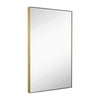 Squared Corner Deep Frame Brushed Metal Gold Framed Wall Mirror (22" x 30")