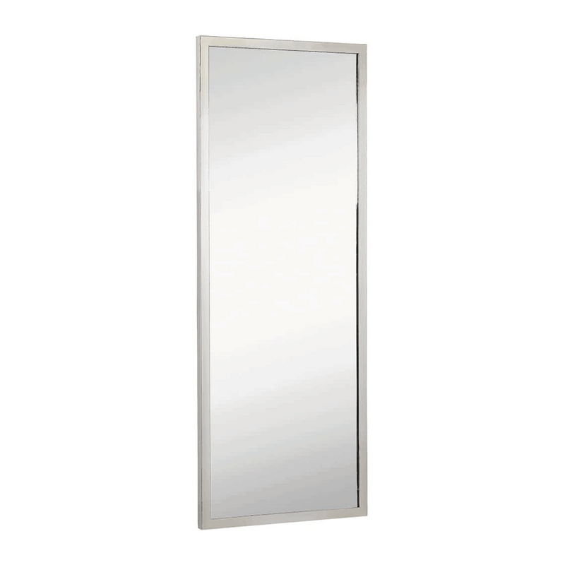 Commercial Grade Contemporary Industrial Strength Wall Mirror | Polished Stainless Metal Silver